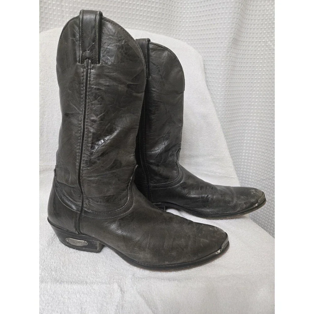 Code West Men's Cowboy Boots Gray Size 10.5D Western Leather Style 5860 USA Made